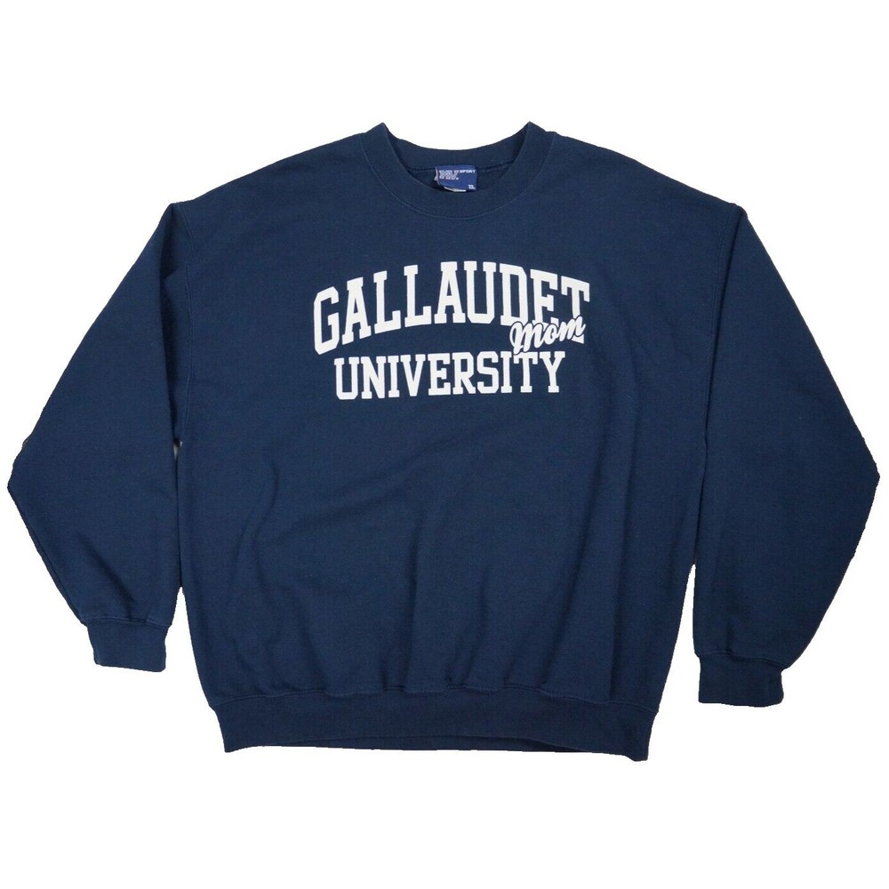 Gallaudet University Sweatshirt‎ Women's Size XL Mom Navy Blue College